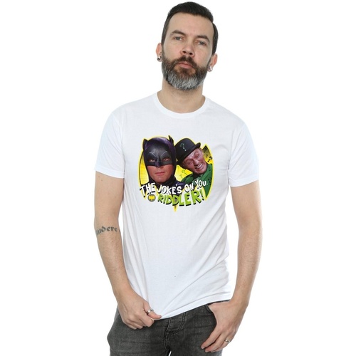 Vêtements Homme T-shirts manches longues Dc Comics Batman TV Series The Riddler Joke Blanc