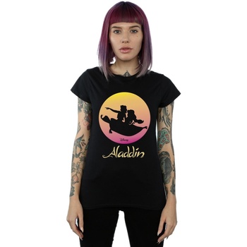Vêtements Femme T-shirts manches longues Disney Aladdin Flying Sunset Noir