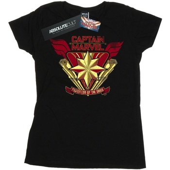 Vêtements Femme T-shirts manches longues Marvel Captain  Protector Of The Skies Noir