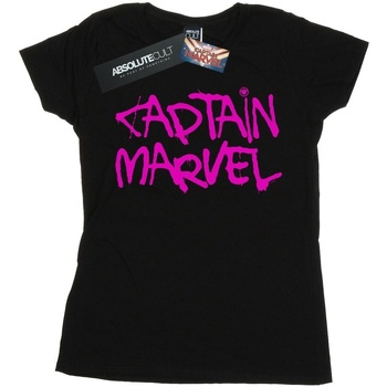 Vêtements Femme T-shirts manches longues Marvel Captain  Spray Text Noir