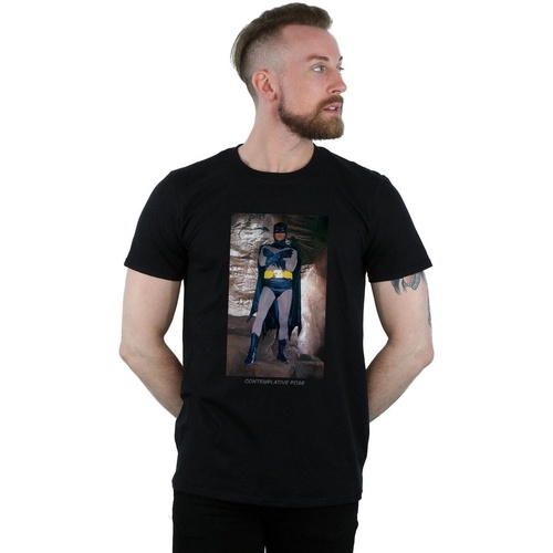 Vêtements Homme T-shirts manches longues Dc Comics Batman TV Series Contemplative Pose Noir