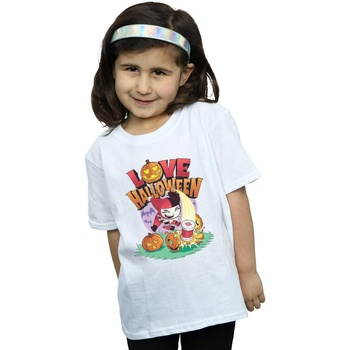 Vêtements Fille T-shirts manches longues Dc Comics Super Friends Harley Quinn Love Halloween Blanc