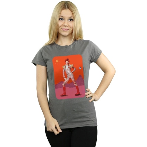 Vêtements Femme T-shirts manches longues David Bowie On Mars Multicolore