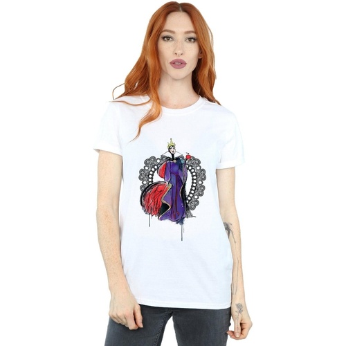 Vêtements Femme T-shirts manches longues Disney Villains Maleficent Sketch Blanc