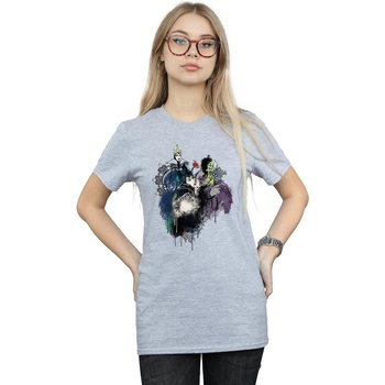 Vêtements Femme T-shirts manches longues Disney Villains Sketch Gris