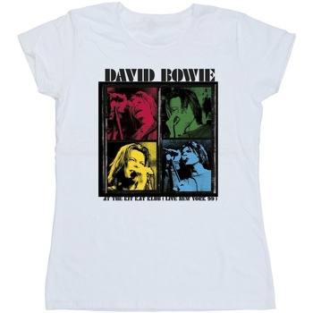 Vêtements Femme T-shirts manches longues David Bowie At The Kit Kat Club Pop Art Blanc