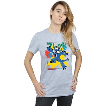Vêtements Femme T-shirts manches longues Disney Big Hero 6 Fred Ultimate Kaiju Gris