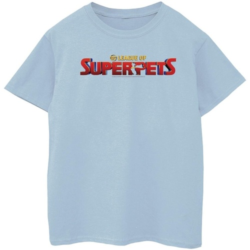 Vêtements Fille T-shirts manches longues Dc Comics DC League Of Super-Pets Movie Logo Bleu