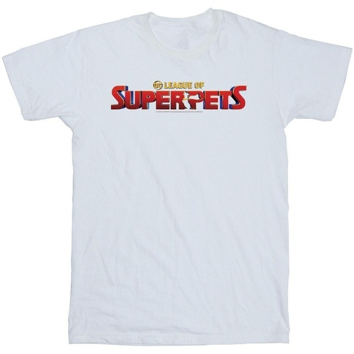 Vêtements Fille T-shirts manches longues Dc Comics DC League Of Super-Pets Movie Logo Blanc