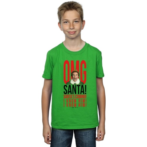 Vêtements Garçon T-shirts & Polos Elf OMG Santa I Know Him Vert