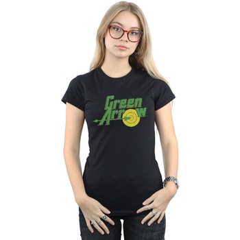 Vêtements Femme T-shirts manches longues Dc Comics Green Arrow Crackle Logo Noir