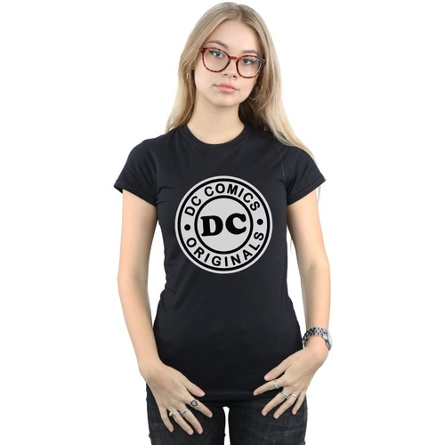 Vêtements Femme T-shirts manches longues Dc Comics DC Originals Logo Noir