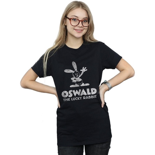 Vêtements Femme T-shirts manches longues Disney Oswald Logo Noir