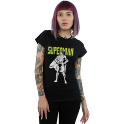Vêtements Femme T-shirts manches longues Dc Comics Superman Mono Action Pose Noir
