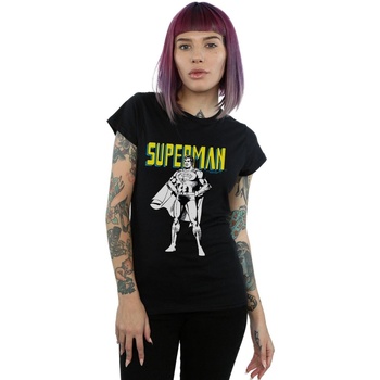 Vêtements Femme T-shirts manches longues Dc Comics Superman Mono Action Pose Noir