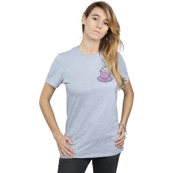 Vêtements Femme T-shirts manches longues Disney Aristocats Marie In Cup Breast Print Gris