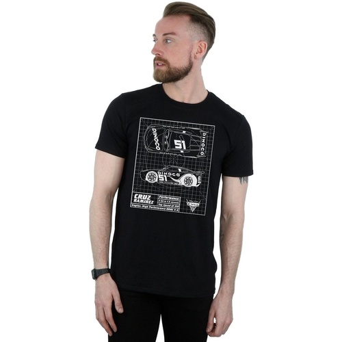 Vêtements Homme T-shirts manches longues Disney Cars Cruz Ramirez Blueprint Noir