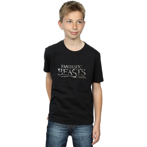Vêtements Garçon T-shirts manches courtes Fantastic Beasts Text Logo Noir