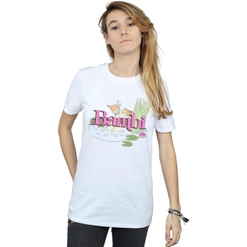 Vêtements Femme T-shirts manches longues Disney Bambi Kiss Blanc