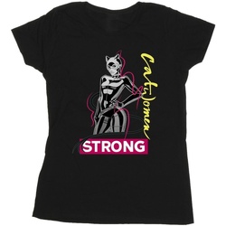 Vêtements Femme T-shirts manches longues Dc Comics Batman Catwoman Strong Noir