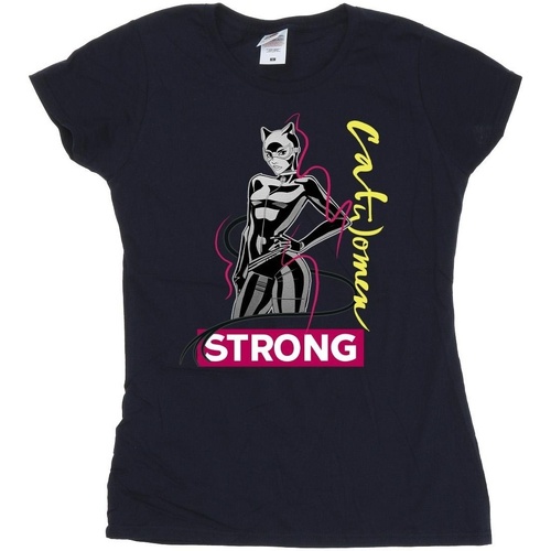 Vêtements Femme T-shirts manches longues Dc Comics Batman Catwoman Strong Bleu