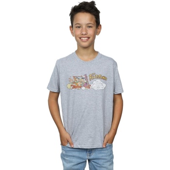 Vêtements Garçon T-shirts manches courtes The Flintstones Family Car Distressed Gris