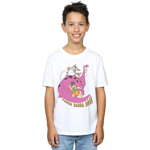 Vêtements Garçon T-shirts manches courtes The Flintstones Yabba Dabba Doo Blanc