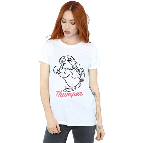 Vêtements Femme T-shirts manches longues Disney Bambi Thumper Line Drawing Blanc