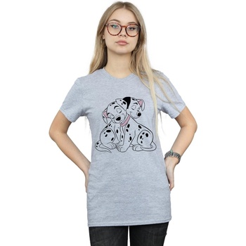 Vêtements Femme T-shirts manches longues Disney 101 Dalmatians Puppy Love Gris
