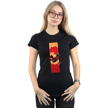 Vêtements Femme T-shirts manches longues Marvel Deadpool Blood Strip Noir