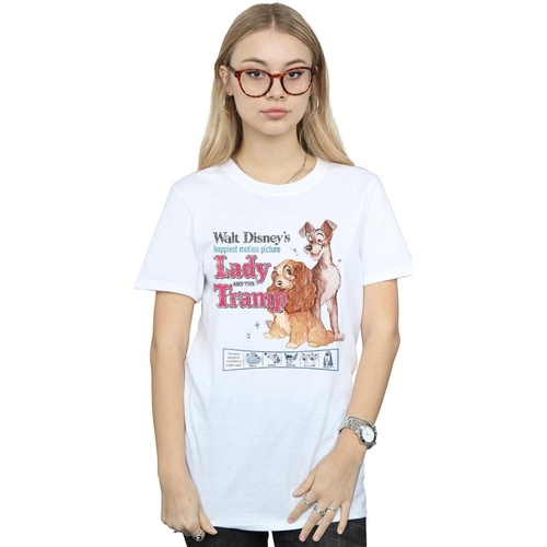 Vêtements Femme T-shirts manches longues Disney Lady And The Tramp Distressed Classic Poster Blanc