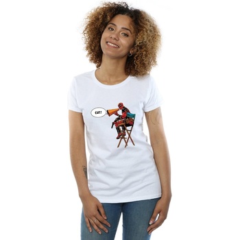 Vêtements Femme T-shirts manches longues Marvel Deadpool Director's Chair Blanc