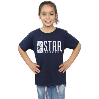 Vêtements Fille T-shirts manches longues Dc Comics The Flash Star Labs Bleu