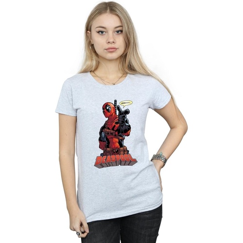 Vêtements Femme T-shirts manches longues Marvel Deadpool Hey You Gris