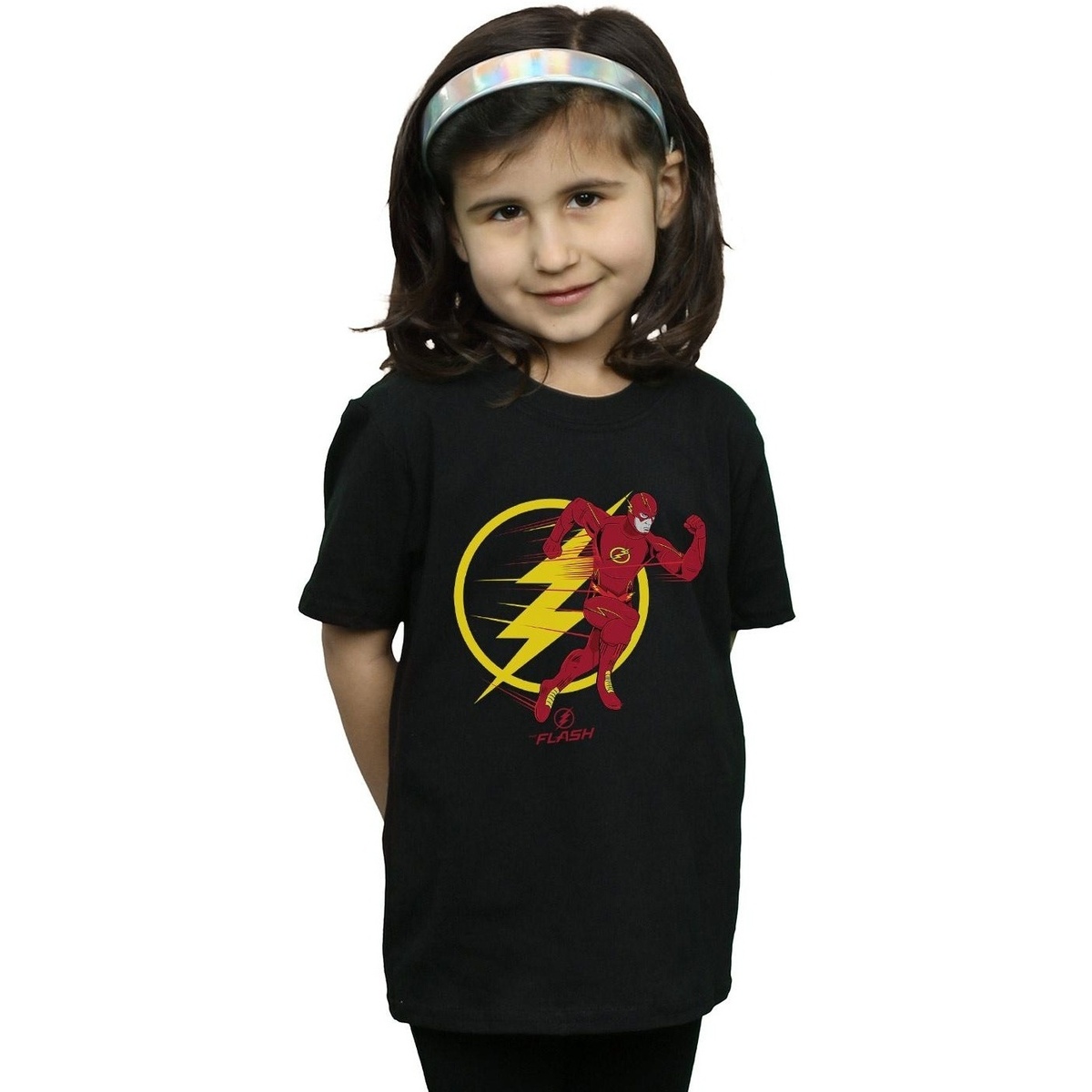 Vêtements Fille T-shirts manches longues Dc Comics The Flash Running Emblem Noir