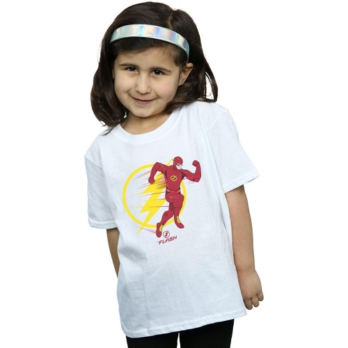 Vêtements Fille T-shirts manches longues Dc Comics The Flash Running Emblem Blanc
