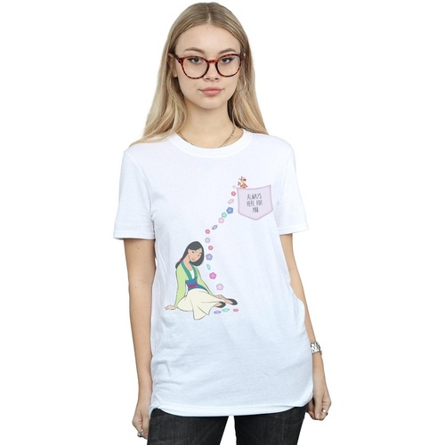 Vêtements Femme T-shirts manches longues Disney Mulan Always Here For You Blanc