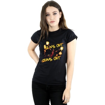 Vêtements Femme T-shirts manches longues Marvel Deadpool Sun's Out Guns Out Noir
