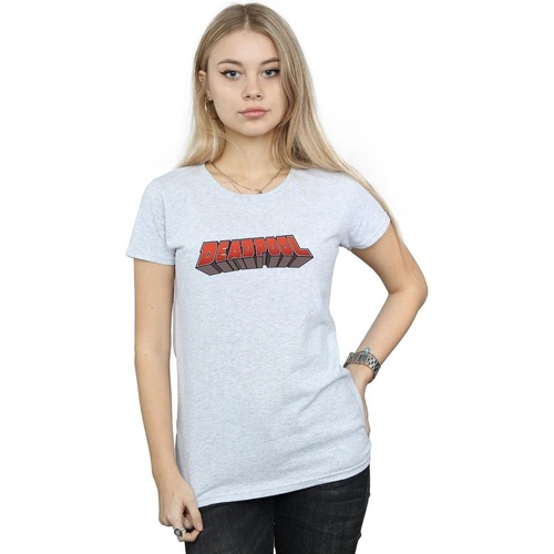 Vêtements Femme T-shirts manches longues Marvel Deadpool Text Logo Gris