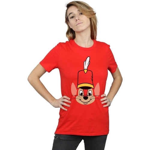 Vêtements Femme T-shirts manches longues Disney Dumbo Timothy Q Mouse Rouge