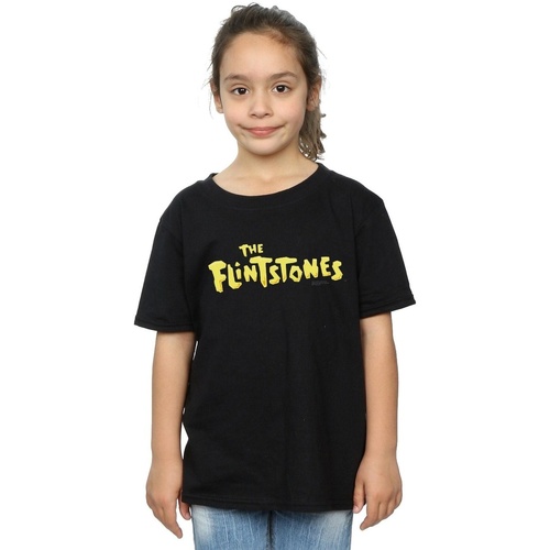 Vêtements Fille T-shirts manches longues The Flintstones Original Logo Noir