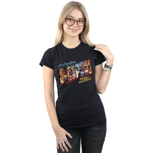 Vêtements Femme T-shirts manches longues Marvel Deadpool Greetings Noir