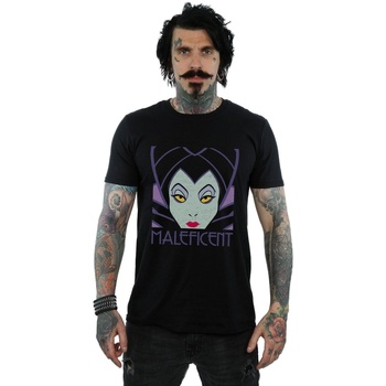 Vêtements Homme T-shirts manches longues Disney Maleficent Cropped Head Noir