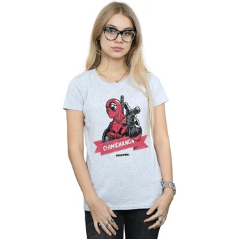 Vêtements Femme T-shirts manches longues Marvel Deadpool Chimichanga Finger Gris