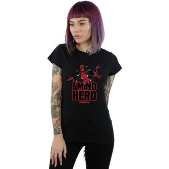 Vêtements Femme T-shirts manches longues Marvel Deadpool I'm No Hero Noir