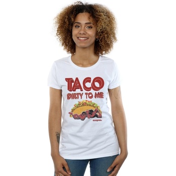Vêtements Femme T-shirts manches longues Marvel Deadpool Taco Dirty To Me Blanc