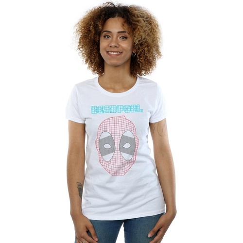 Vêtements Femme T-shirts manches longues Marvel Deadpool Mesh Head Blanc