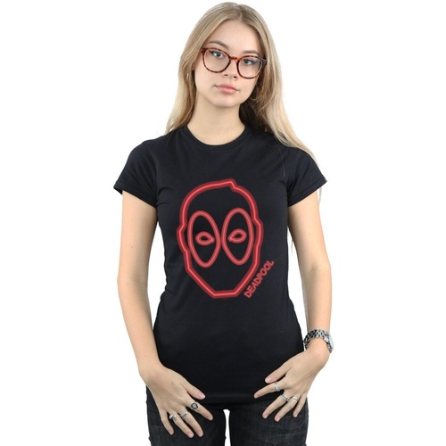 Vêtements Femme T-shirts manches longues Marvel Deadpool Neon Head Noir