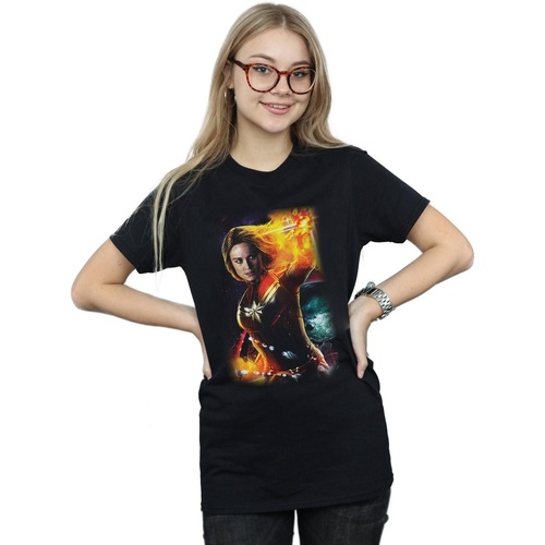 Vêtements Femme T-shirts manches longues Marvel Captain  Galactic Shine Noir