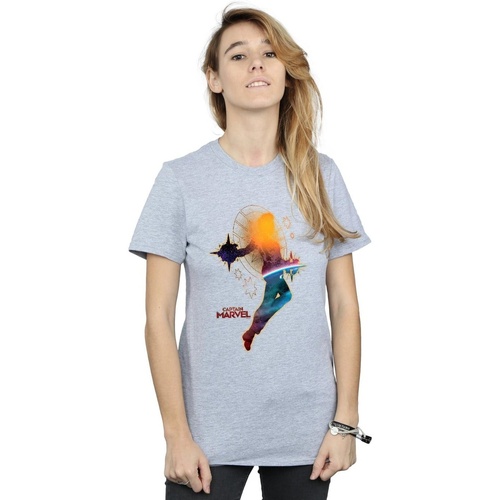Vêtements Femme T-shirts manches longues Marvel Captain  Nebula Flight Gris